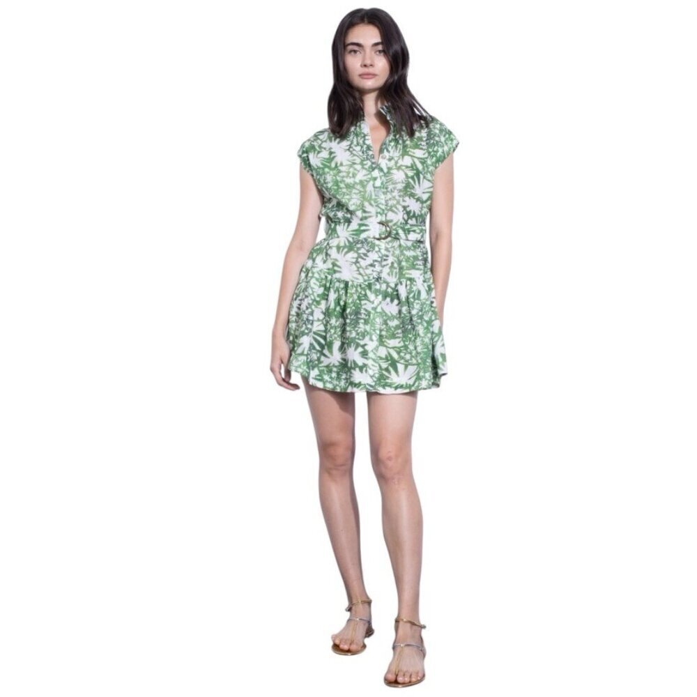 Karina Grimaldi Print Savanna Mini Dress Cotton Tiered Ruffle Floral